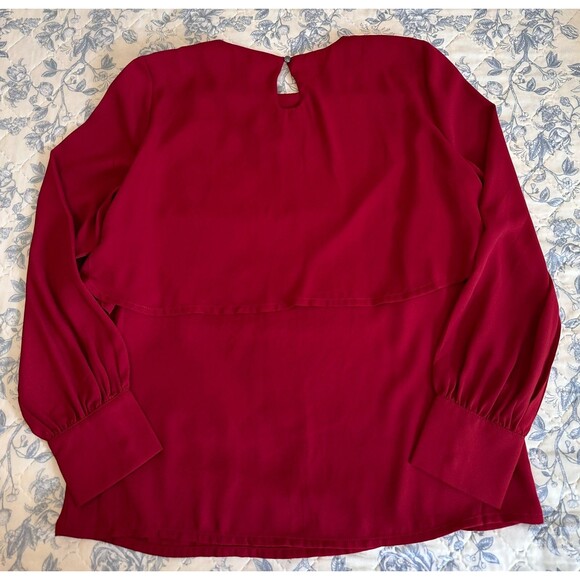 Burgandy Patrizia Luca Milano Blouse Womens Long Sleeve Size Medium BNWT * - Picture 4 of 9